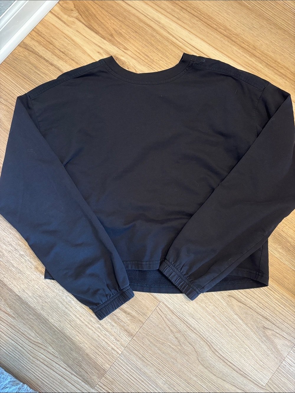 Zella Black Cropped Crewneck Sweatshirt